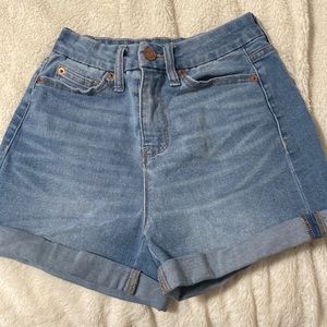 Light blue shorts, size 1, mid rise